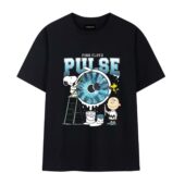 Snoopy Charlie Brown And Woodstock Painting Pulse Pink Floyd Front Tshirt Black - OtherBrick