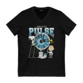 Snoopy Charlie Brown And Woodstock Painting Pulse Pink Floyd Front Vneck Black - OtherBrick
