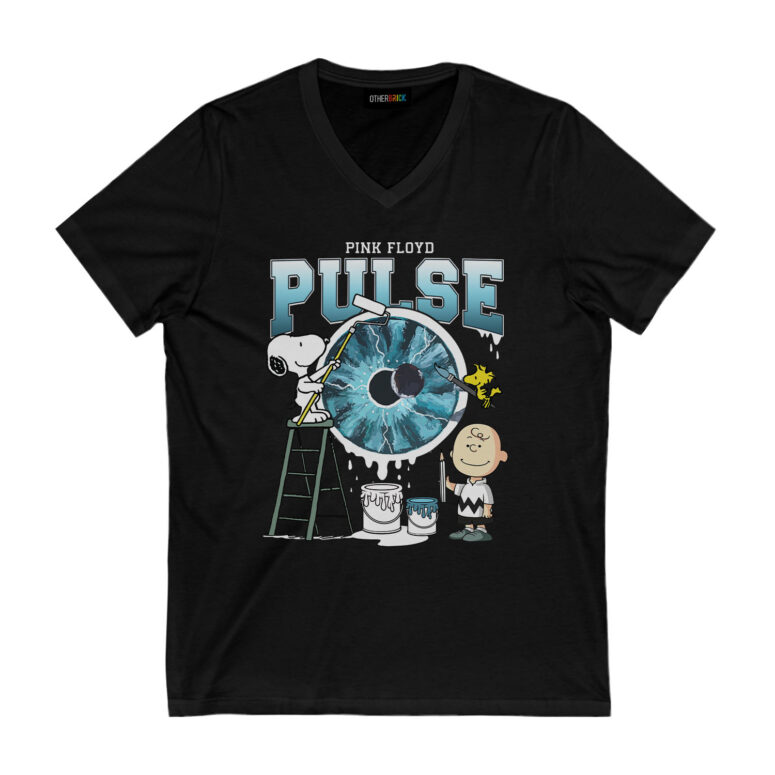 Snoopy Charlie Brown and Woodstock Painting Pulse Pink Floyd Shirt Snoopy Charlie Brown and Woodstock Painting Pulse Pink Floyd Shirt