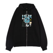 Snoopy Charlie Brown And Woodstock Painting Pulse Pink Floyd Front Ziphoodie Black - OtherBrick