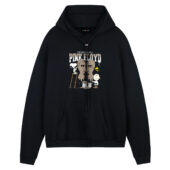 Snoopy Charlie Brown And Woodstock Painting The Division Bell Pink Floyd Front Hoodie Black - OtherBrick
