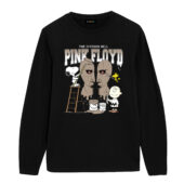 Snoopy Charlie Brown And Woodstock Painting The Division Bell Pink Floyd Front Longsleeve Black - OtherBrick