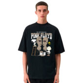 Snoopy Charlie Brown And Woodstock Painting The Division Bell Pink Floyd Front Shirt Man Black - OtherBrick