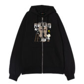 Snoopy Charlie Brown And Woodstock Painting The Division Bell Pink Floyd Front Ziphoodie Black - OtherBrick