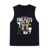 Snoopy Charlie Brown And Woodstock Painting The Division Bell Pink Floydfront Tank Black - OtherBrick