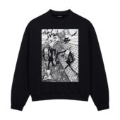 The Wall Teacher Psychedelic Illustrator Front Sweatshirt Black - OtherBrick