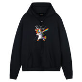 Unicorn Dabbing Dark Side Of The Moon Pink Floyd Front Hoodie Black - OtherBrick