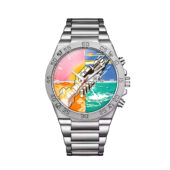 Welcome To The Machine Pink Floyd Gentleman Powermatic Silver Watch Front - OtherBrick