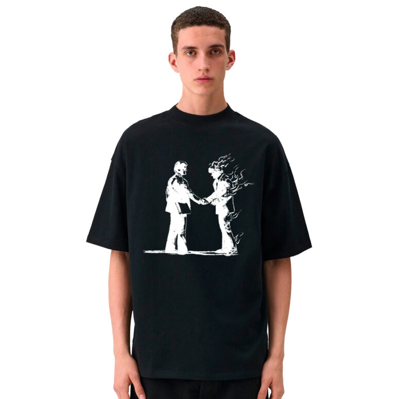 Wish You Were Here Handshake Drawing Pink Floyd Shirt