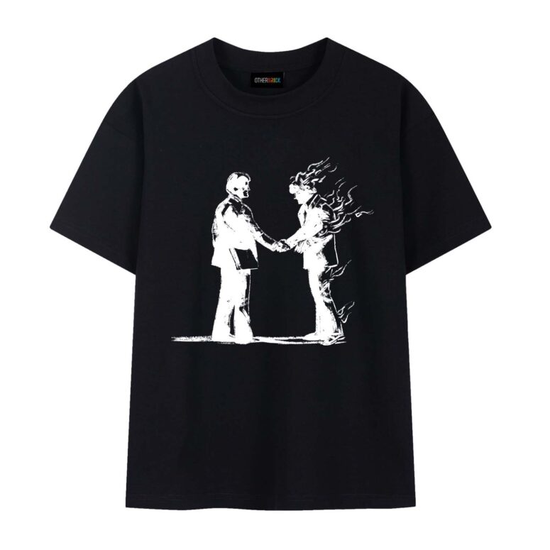 Wish You Were Here Handshake Drawing Pink Floyd Shirt