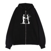 Wish You Were Here Drawing Pink Floyd Front Ziphoodie Black - OtherBrick