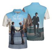 Wish You Were Here Handshake X Desert Man In Bowler Pink Floyd Mockup Aop Polo Front Back - OtherBrick
