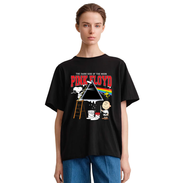 Snoopy Charlie Brown and Woodstock Painting The Wall Pink Floyd DSOTM Shirt Snoopy Charlie Brown and Woodstock Painting The Wall Pink Floyd DSOTM Shirt