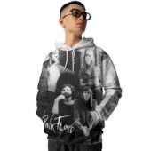 Hoodie Front Pink Floyd Band Black And White Texture 3d Hoodie - OtherBrick