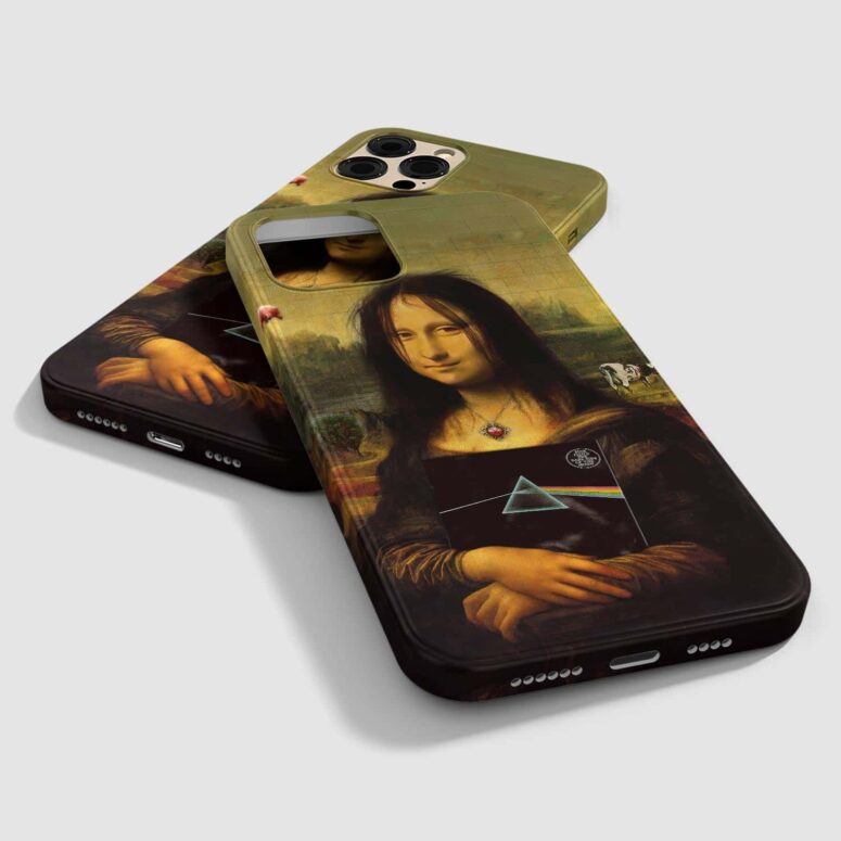 Pink Floyd TDSOTM Vinyl Disk Animals Atom Heart Mother Monalisa Parody Phone Case