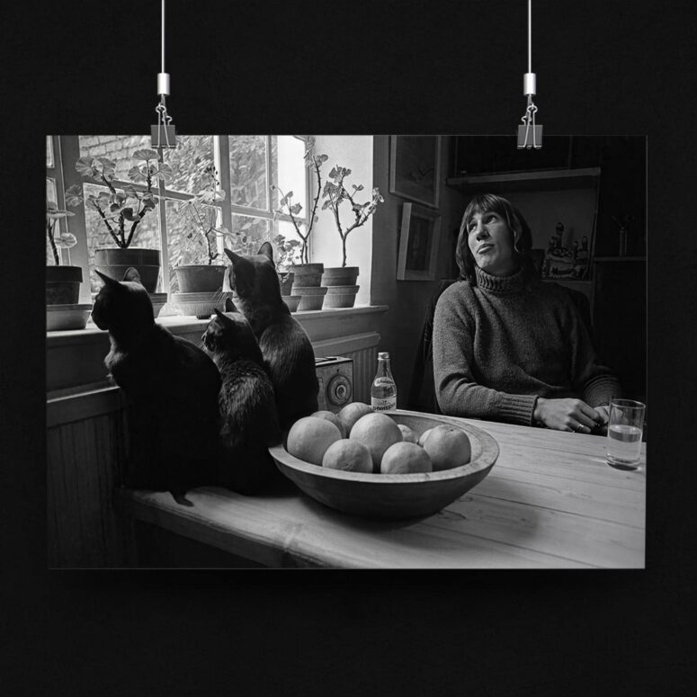 Roger Waters with Black Kittens in London 1970 Poster
