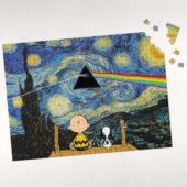 Puzzle1 Snoopy And Charlie Looking Dark Side Of The Moon Van Gogh - OtherBrick