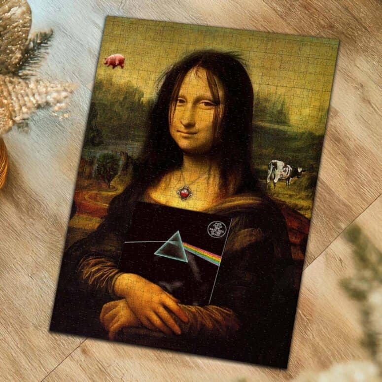 Pink Floyd TDSOTM Vinyl Disk Animals Atom Heart Mother Monalisa Parody Puzzle Pink Floyd TDSOTM Vinyl Disk Animals Atom Heart Mother Monalisa Parody Puzzle