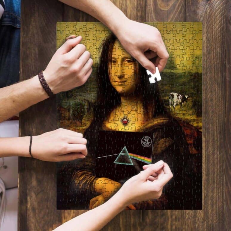 Pink Floyd TDSOTM Vinyl Disk Animals Atom Heart Mother Monalisa Parody Puzzle Pink Floyd TDSOTM Vinyl Disk Animals Atom Heart Mother Monalisa Parody Puzzle