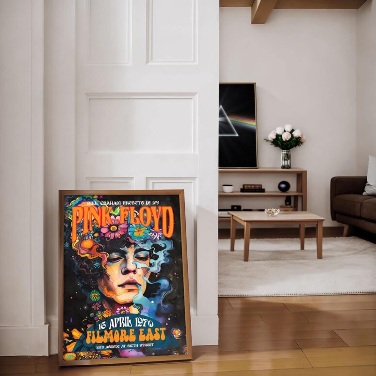 Pink Floyd 1970 Filmore East Exhibition Concert Poster