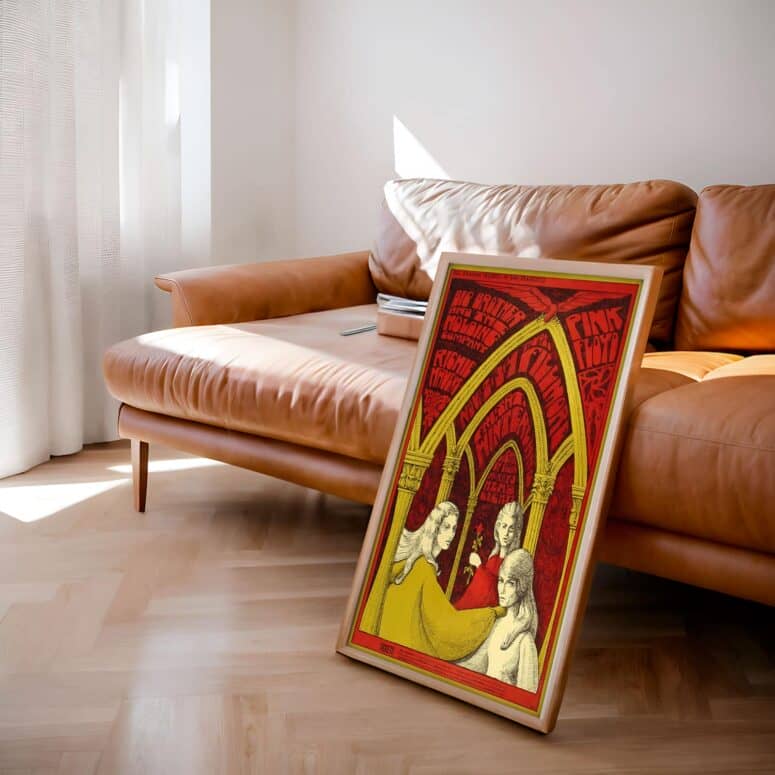 Pink Floyd 1967 Concert Psychedelic Art Teacher Nouveau Style Poster Pink Floyd 1967 Concert Psychedelic Art Teacher Nouveau Style Poster