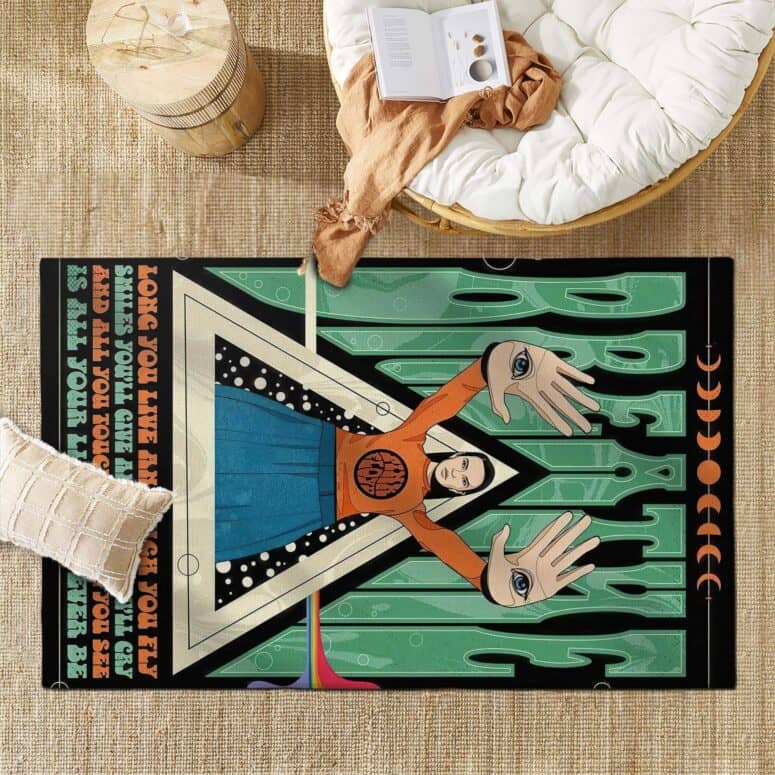 Breathe Lyrics Psychedelic Illustration Rug Breathe Lyrics Psychedelic Illustration Rug