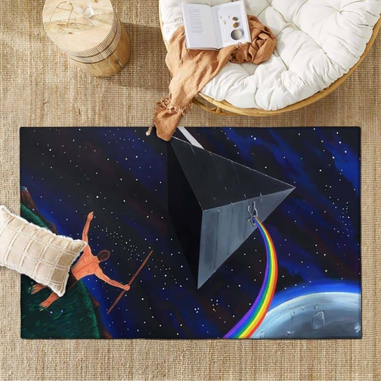 The Dark Side of the Moon Ancient Men Painting Rug