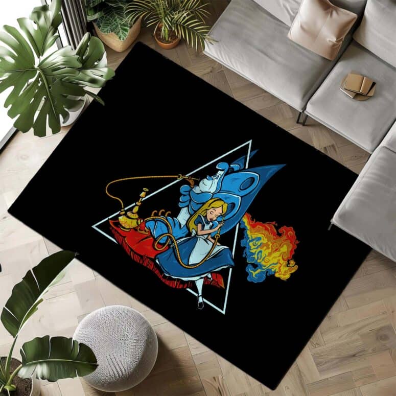 Alice In Wonderland Dark Side Of The Moon Rug