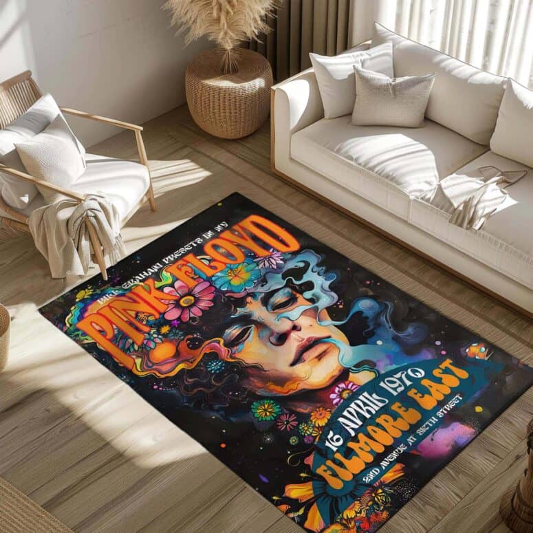 Pink Floyd 1970 Filmore East Exhibition Concert Rug