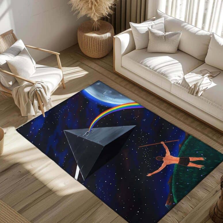The Dark Side of the Moon Ancient Men Painting Rug