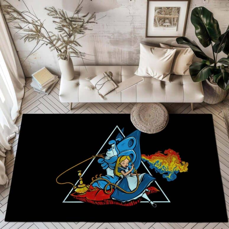 Alice In Wonderland Dark Side Of The Moon Rug