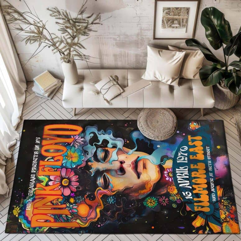 Pink Floyd 1970 Filmore East Exhibition Concert Rug