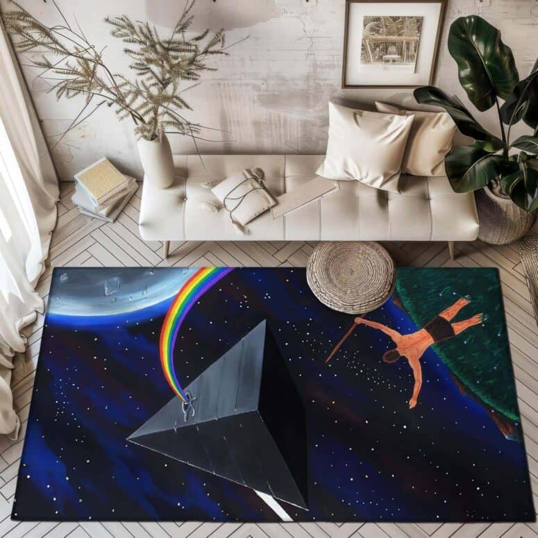 The Dark Side of the Moon Ancient Men Painting Rug