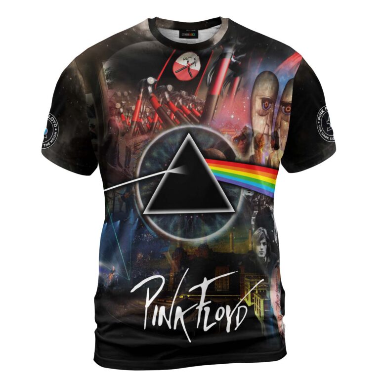 Pink Floyd Band DSOTM Pulse Collage Art Shirt Pink Floyd Band DSOTM Pulse Collage Art Shirt