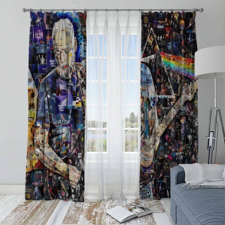 David Gilmour Playing Ukrainian Song Window Curtains
