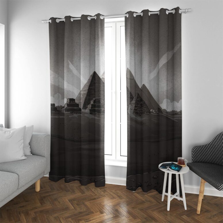 Dark Side Of The Moon Anniversary Pyramids 1973 Illustration Window Curtains Dark Side Of The Moon Anniversary Pyramids 1973 Illustration Window Curtains