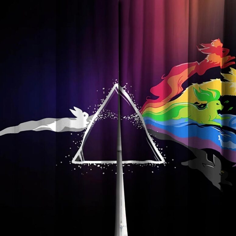 Eeve Evolution Dark Side Of The Moon Pokemon Pink Floyd Shirt