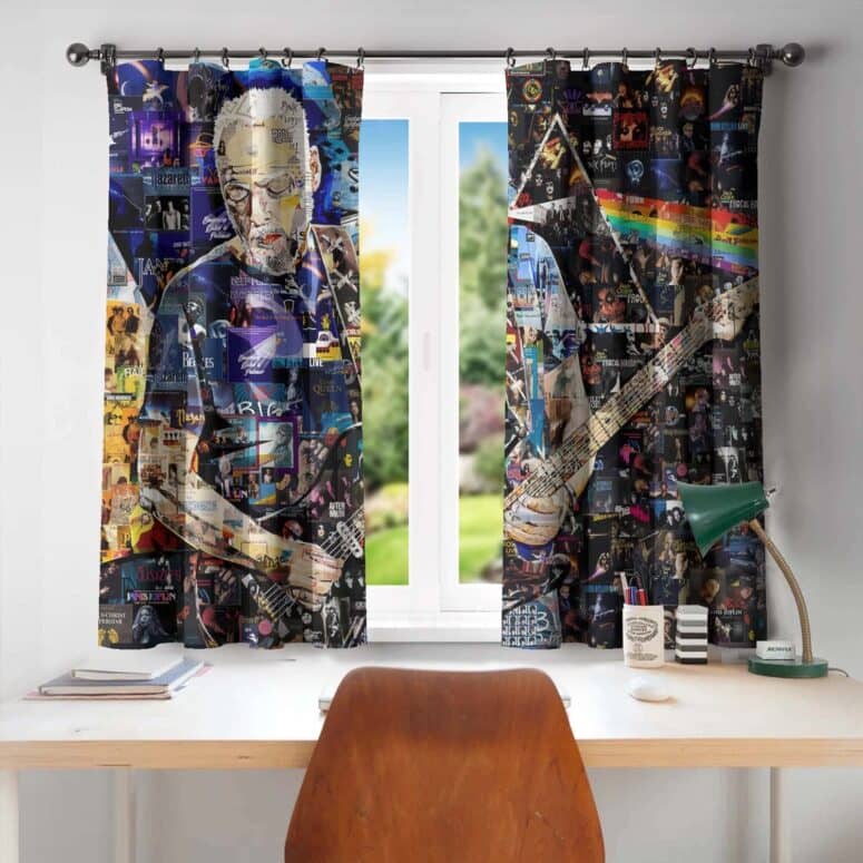 David Gilmour Playing Ukrainian Song Window Curtains