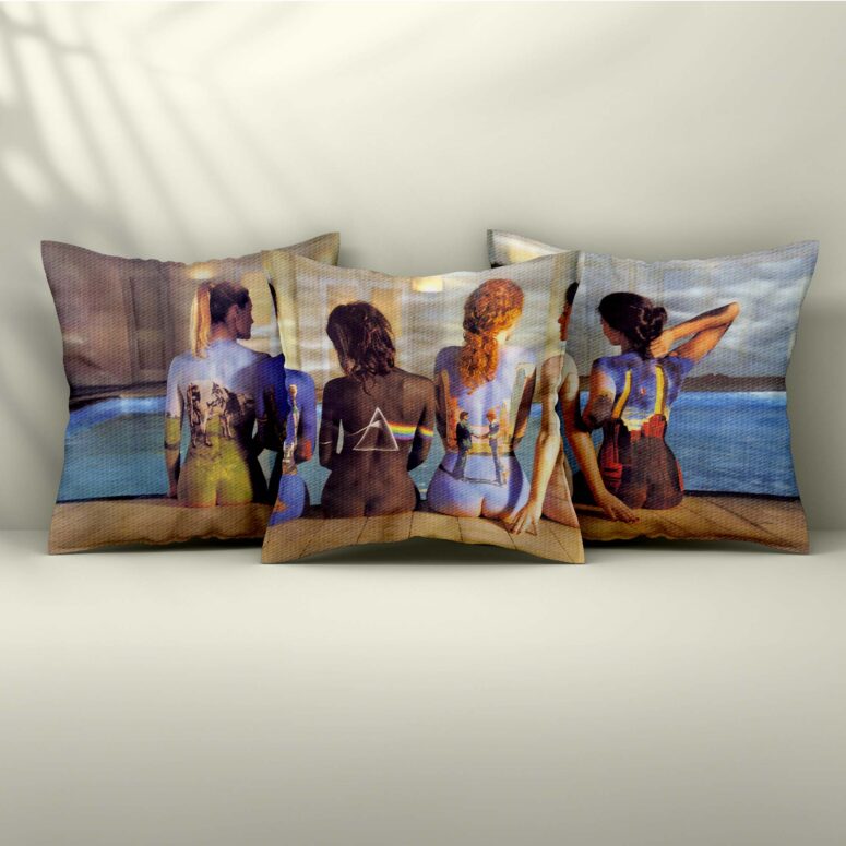 Back Art Body Painting Set 3 Pink Floyd Cushion Pillow