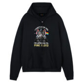 I Can't Hear You Dsotm Pink Floyd Cat Front Hoodie Black - OtherBrick