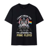 I Can't Hear You Dsotm Pink Floyd Cat Front Tshirt Black - OtherBrick