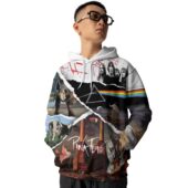 Pink Floyd Album Collection Torn Paper Hoodie Front - OtherBrick