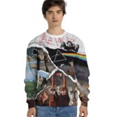 Pink Floyd Album Collection Torn Paper Sweater Front - OtherBrick
