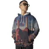 Pink Floyd Animals Album Cover Flying Pig Battersea Power Station Hoodie Front Hoodie 3d - OtherBrick