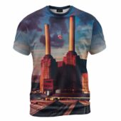 Pink Floyd Animals Album Cover Flying Pig Battersea Power Station Shirt Front T Shirt  - OtherBrick