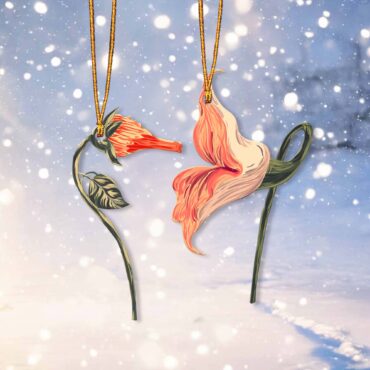 Pink Floyd Set of 2 The Wall Fecking Flowers Ornament