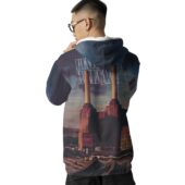 Hoodie Back Pink Floyd Animals Album Cover Flying Pig Battersea Power Station - OtherBrick