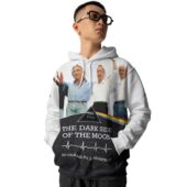 Hoodie Front Pink Floyd Band Tdsotm 50 Years Aniversary X The Wall - OtherBrick