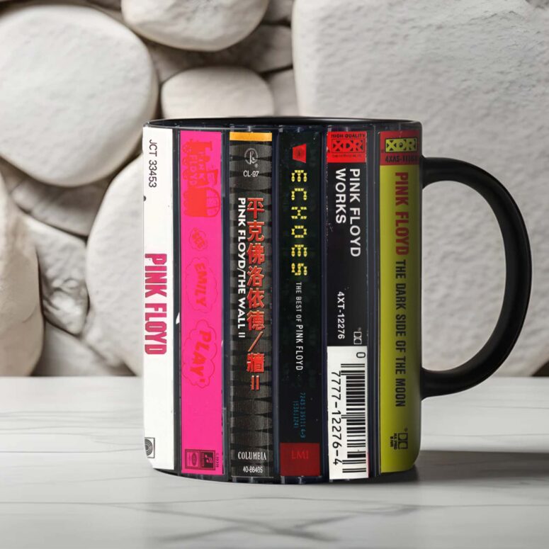 Pink Floyd 12 Albums Cassette Retro Collection Accent Mug