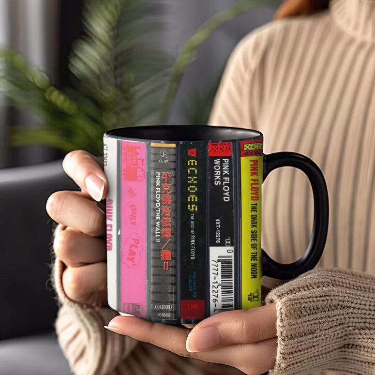 Pink Floyd 12 Albums Cassette Retro Collection Accent Mug